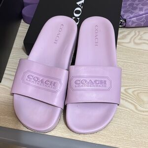Coach Pastel Purple Slide Sandals